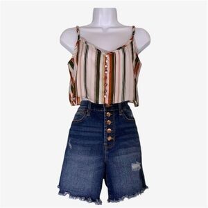 RACHEL Rachel Roy 70s High-Waist Button Fly Denim Shorts - Size 6/28